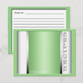 Cartes de Recette Vert clair Sophistiquées (Devant / Derrière)