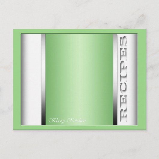 Cartes de Recette Vert clair Sophistiquées (Devant)