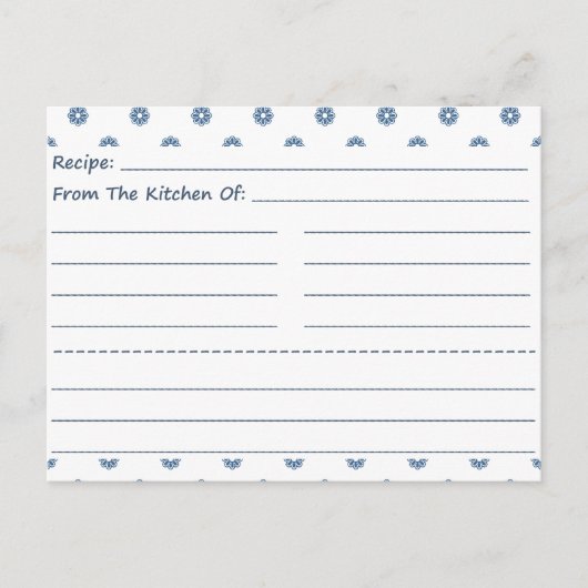 Cartes de recette vierges à minuscules fleurs (Devant)