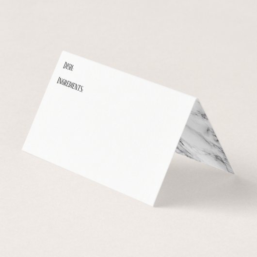 Cartes de recette White w/ Marble Inside (Devant)