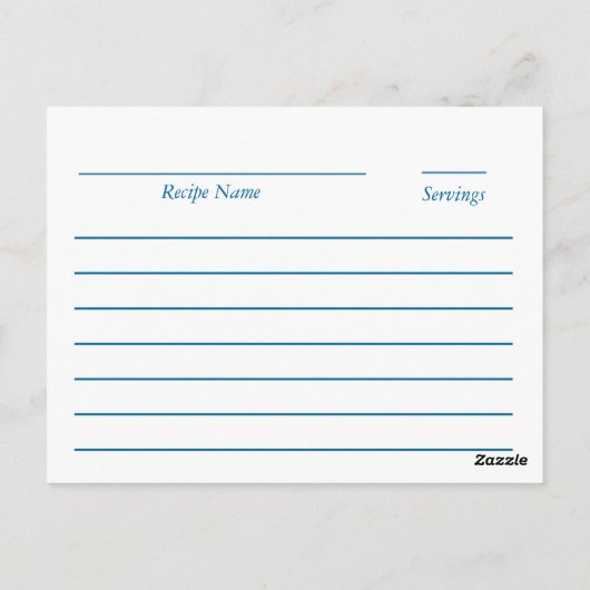 Cartes de recettes (Dos)