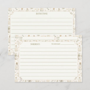 Cartes de recettes à motif Herbes de Cuisine Bohèm