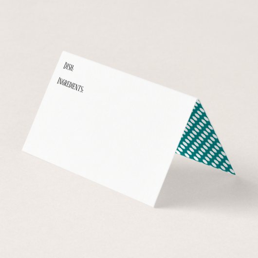 Cartes de recettes à plat Potluck Potluck Polka tu (Devant)