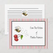 Cartes de recettes aux cerises Bumble Bee (Devant / Derrière)