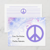 Cartes de recettes aux signes de paix violet (Devant / Derrière)