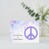 Cartes de recettes aux signes de paix violet (Debout devant)