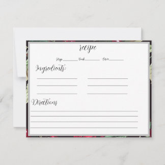 Cartes de recettes avec Arrière - plan cerises