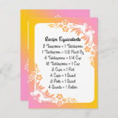 Cartes de recettes avec équivalents sur Floral Pas (Devant / Derrière)