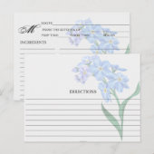Cartes de recettes bleues simples, oubliées et non (Devant / Derrière)