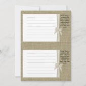Cartes de recettes Burlap et Bow (Devant)