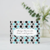 Cartes de recettes Cercles Gris Sarcelle Noir Mode (Debout devant)