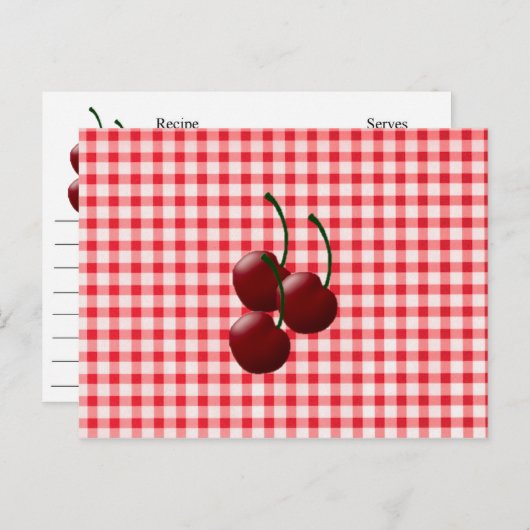 Cartes de recettes Cherry Bunch (Devant / Derrière)