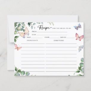 Cartes de recettes de Baby Shower Papillons Eucaly
