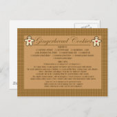 cartes de recettes de biscuits en pain d'épice (Devant / Derrière)