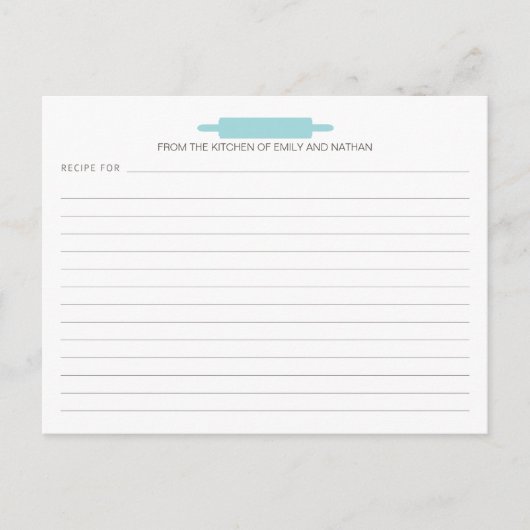 Cartes de recettes de broches à rouleaux (Devant)