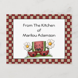 Cartes de recettes de coccinelles et de pastèque