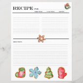 Cartes de recettes de cookies de Noël (Dos)