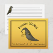 Cartes de recettes de corbeaux de pays primitifs (Devant / Derrière)