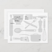 Cartes de recettes de cuisine, gris neutre (Devant / Derrière)