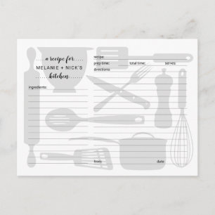 Cartes de recettes de cuisine, gris neutre