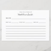 Cartes de recettes de cuisine moderne (Devant)