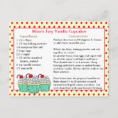 Cartes de recettes de cupcake de vanille (Devant)