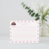 Cartes de recettes de cupcakes en rose mignonne (Debout devant)