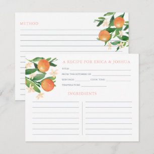 Cartes de recettes de douche de mariage assorties