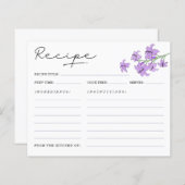 Cartes de recettes de douche de mariage élégantes  (Devant / Derrière)