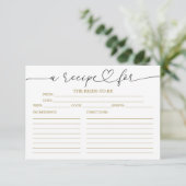Cartes de recettes de douche de mariée à calligrap (Debout devant)