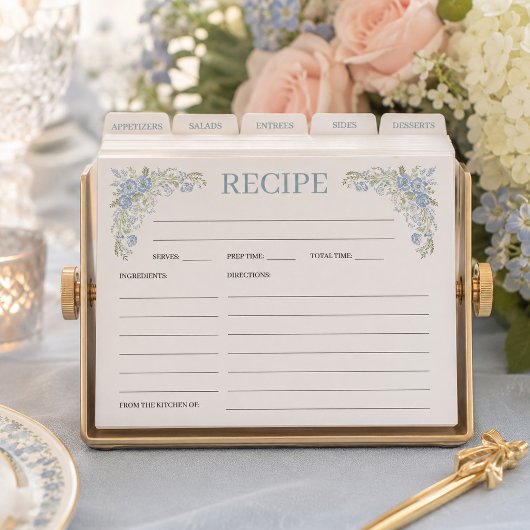 Cartes de recettes de douche de mariée botanique v
