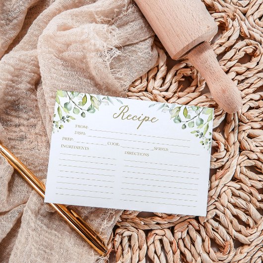 Cartes de recettes de douche de mariée de verdure
