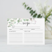 Cartes de recettes de douche de mariée Eucalyptus  (Debout devant)