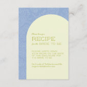 Cartes de recettes de douche de mariée florale ble (Devant)