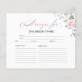 Cartes de recettes de douche de mariée florale ver (Devant)