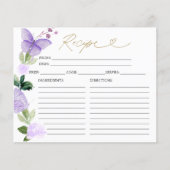 Cartes de recettes de douche de mariée papillon fl (Devant)