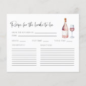 Cartes de recettes de douche de mariée Wine Vino B (Devant)