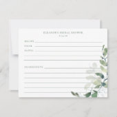 Cartes de recettes de douche nuptiale botanique d' (Devant)