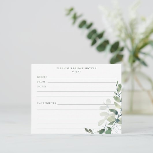 Cartes de recettes de douche nuptiale botanique d' (Debout devant)