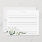Cartes de recettes de douche nuptiale botanique d' (Dos)