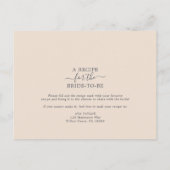 Cartes de recettes de douche nuptiale florale de T (Dos)