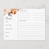 Cartes de recettes de douche nuptiale florale de T (Devant)