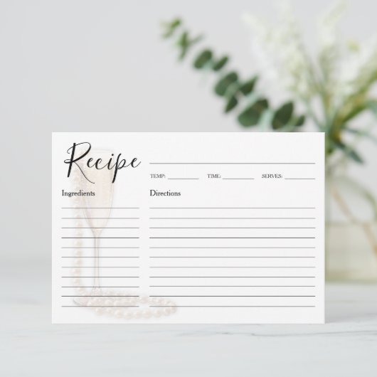 Cartes de recettes de douche nuptiale Perles et Pr (Debout devant)