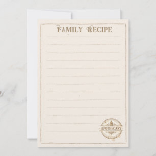 Cartes de recettes de famille de pharmacie vintage