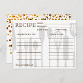 Cartes de recettes de fete de mariage avec confett (Devant / Derrière)