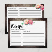 Cartes de recettes de Fête des mariées de bouquet (Devant / Derrière)