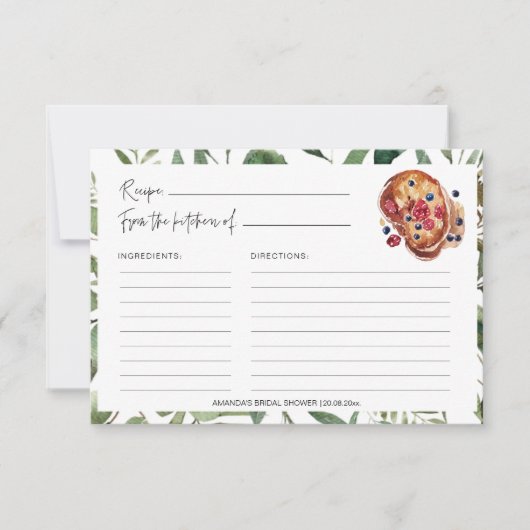 Cartes de recettes de Fête des mariées de Pancake  (Devant)