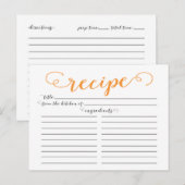 Cartes de recettes de Fête des mariées de script o (Devant / Derrière)