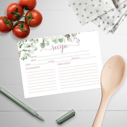 Cartes de recettes de Fête des mariées Eucalyptus
