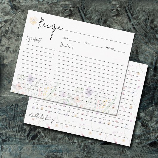 Cartes de recettes de Fête des mariées Fleur sauva